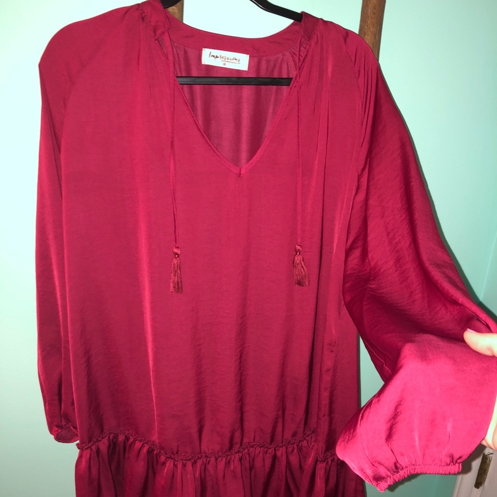 Dark red silky dress/blouse